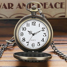 Vintage Wood Imitation Pocket Watch Necklace