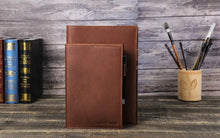 Vintage Leather Notebook Cover with Pen Holder