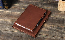 Vintage Leather Notebook Cover with Pen Holder