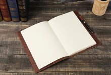 Vintage Leather Notebook Cover with Pen Holder