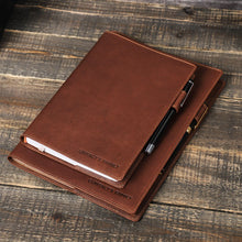 Vintage Leather Notebook Cover with Pen Holder