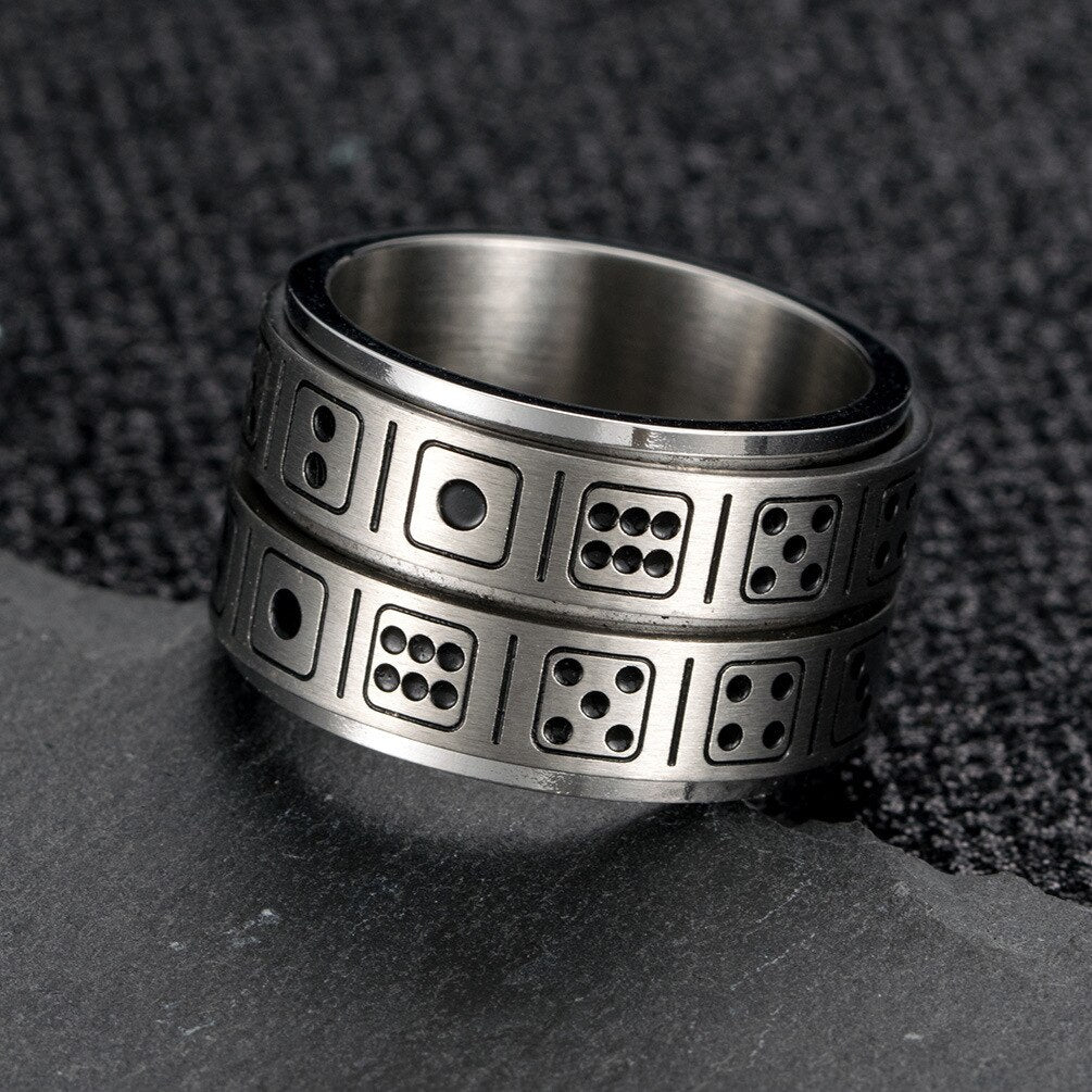 Moon Star Sun Stainless Steel Spinner Anxiety Ring – GTHIC