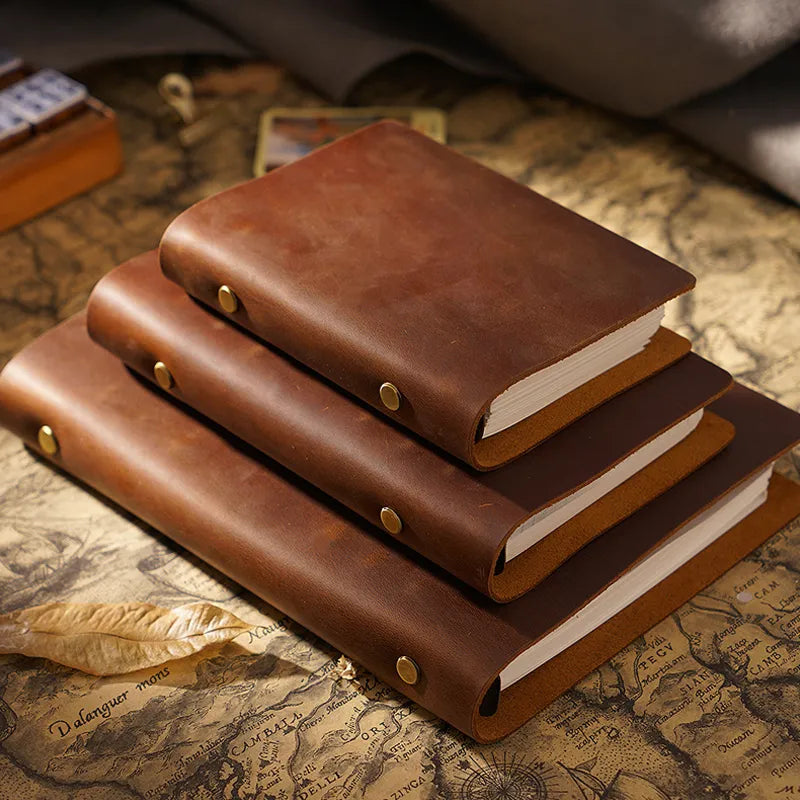 World Travel Journal, Vintage Chestnut Leather Journal