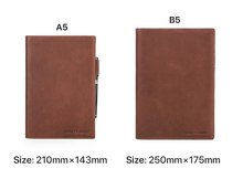 Vintage Leather Notebook Cover with Pen Holder