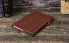 Vintage Leather Notebook Cover with Pen Holder