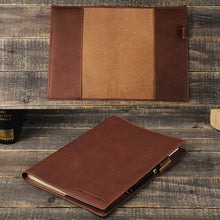 Vintage Leather Notebook Cover with Pen Holder