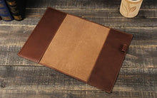 Vintage Leather Notebook Cover with Pen Holder