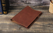 Vintage Leather Notebook Cover with Pen Holder