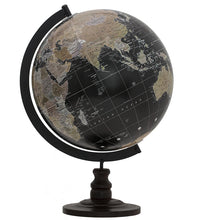 Black and beige world globe on a white background
