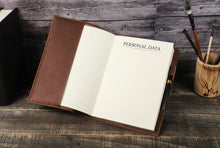 Vintage Leather Notebook Cover with Pen Holder