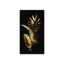 Black and Gold Rose with Leaves Wall Picture - unique gifts for black and gold colour lovers
