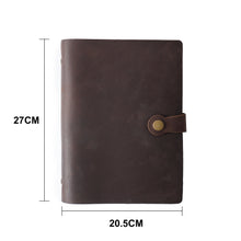 Leather journal with ring binder