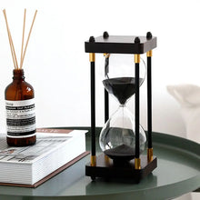 Black and Gold 60 minutes Sand Hourglass - unique black and gold home decor gifts