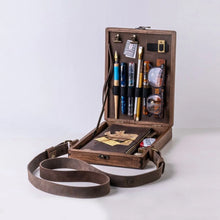 Wooden Writers Box Messenger bag with strap -  unique gift for writers and artists
