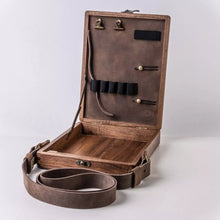 Wooden Writers Box Messenger bag with strap unique gift for writers and artists