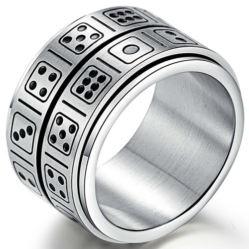 Unique gifts for men - Double layer Dice Fidget Spinner Ring for Men