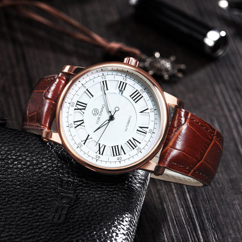 Vintage Leather Strap Watch with Calendar for Men - Unique gifts for Men