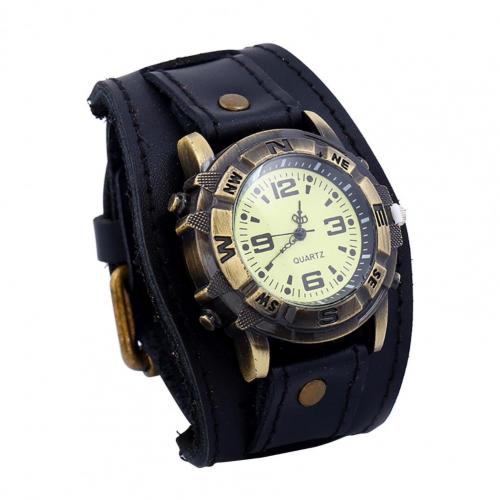 Vintage Faux Leather Quartz Watch - unique gifts for vintage style loving men and women