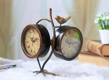 Vintage Bird Double Sided Table Clock
