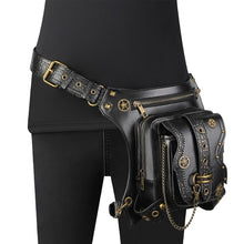 Leather Waist and Thigh steampunk fanny bag - unique steampunk cosplay festival gifts
