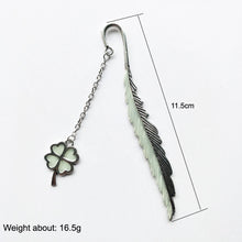 Metal Glow in the dark Bookmark Shamrock- perfect unique gift for book lovers