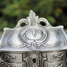 Delicate Vintage Pewter Plated Jewellery Trinket Box Gifts for Her