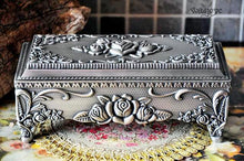 Pewter Rose Design Trinket Jewellery Box Unique Gifts for Grandma