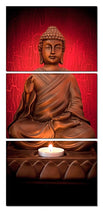 3Pcs Red Buddha Canvas Wall Art Unique Home Decor Gift