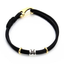 Black Handmade Leather Friendship Zodiac Bracelet