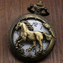 Vintage Bronze Hollow Horse Pocket Watch