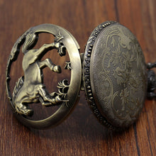 Vintage Bronze Hollow Horse Pocket Watch