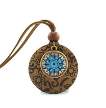 Wooden Glass Dome Compass Necklace Unique Gifts for Travelers