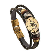 New Leather Zodiac Charm Bracelet
