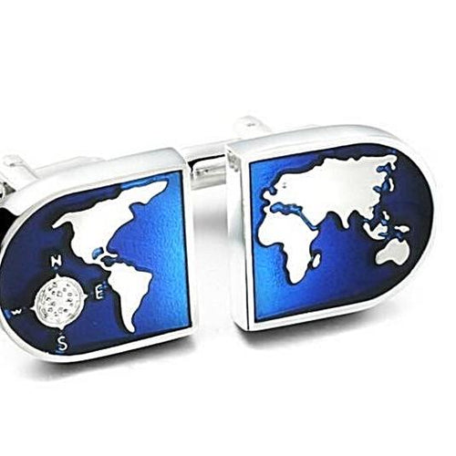 Novelty World Map Cufflinks - Unique Gifts for Men - Gifts for Travelers