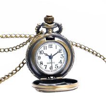 Bronze Vintage Flower Pocket Watch Necklace Unique Watches