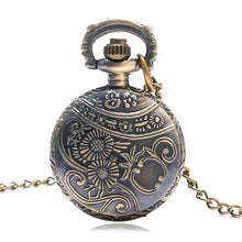 Bronze Vintage Flower Pocket Watch Necklace Unique Watches