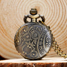 Bronze Vintage Flower Pocket Watch Necklace Unique Watches