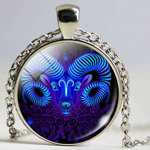 Stylish Glass Dome Zodiac Pendant Necklace