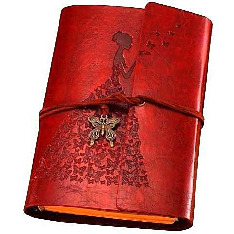 Vintage Leather Travel Journal Lady A6 Blank Unique Gifts for Travelers