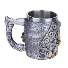 Stainless Steel Mechanical Gear Skull Mug Unique gifts for Brothers and Fathers