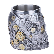 Stainless Steel Mechanical Gear Skull Mug Unique gifts for Brothers and Fathers