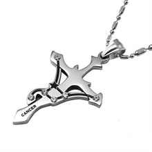 Stainless Steel Austrian Crystal Zodiac Pendant Necklace