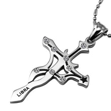 Stainless Steel Austrian Crystal Zodiac Pendant Necklace