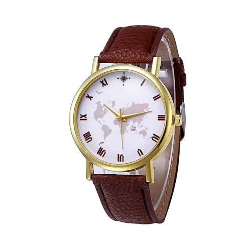 World Map Casual Watch for Women Gifts for Travelers