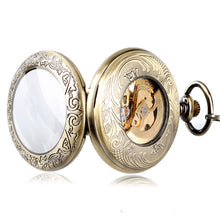 Elegant Luxury Bronze Vintage Pocket Watch Necklace