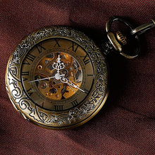 Elegant Luxury Bronze Vintage Pocket Watch Necklace
