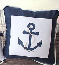 Anchor Pattern Nautical Style Cotton Stuffed Cushions Nautical Home Decor