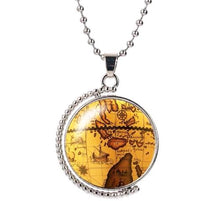 **FREE** Rotating Glass Dome Old World Map Necklace