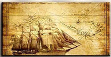 Decorative Vintage Compass and Map Wall Art