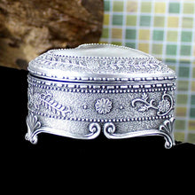 Pewter Plated Heart Vintage Trinket Jewellery Box